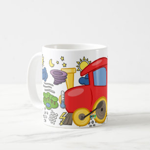  Red Locomotive Weather Symbols Kid's Design Coffee Mug