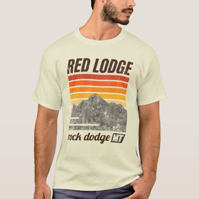 Red Lodge Montana Retro Mountain T-Shirt | Vintage (Front)