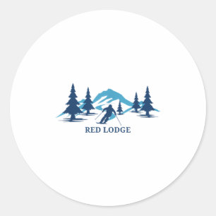 Red Lodge Montana Ski Resort Skiing Skier _1 Classic Round Sticker