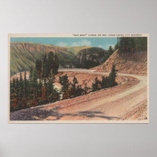 Red Lodge, MT - View of Mae West Curve Poster