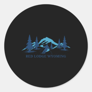 Red Lodge Wyoming Ski Resort Skiing Skier Classic Round Sticker