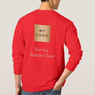 Red Logo Christmas Staff Serving Holiday Cheer T-Shirt