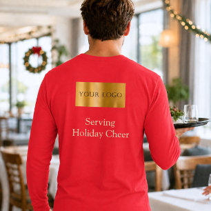 Red Logo Christmas Staff Serving Holiday Cheer T-Shirt