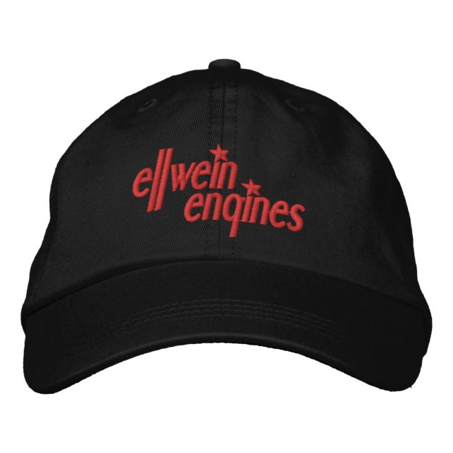 Red Logo Ellwein Engines Ball Cap (Front)