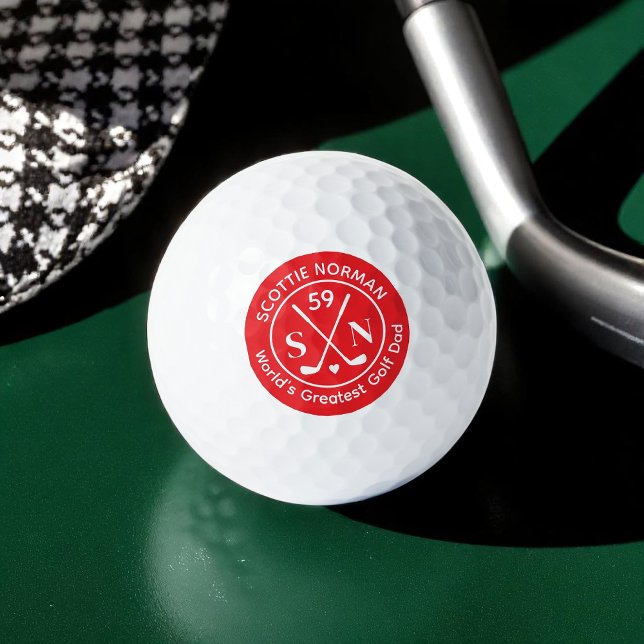 Red Logo 'World's Greatest Golf Dad' Balls (Creator Uploaded)