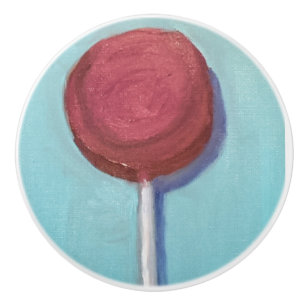 Red Lollipop Ceramic Knob