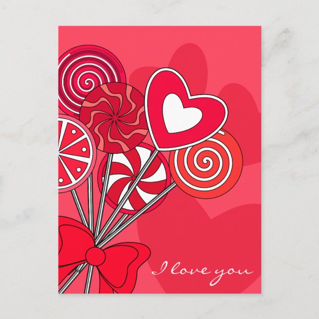 Red lollipop postcard (Front)