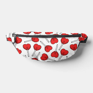 Red Lollipops, Heart Lollipops, Lollipop Pattern Bum Bags