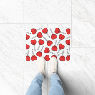 Red Lollipops, Heart Lollipops, Lollipop Pattern Doormat