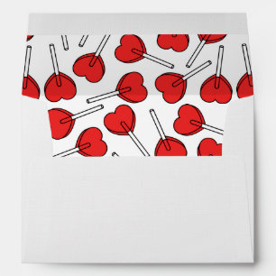 Red Lollipops, Heart Lollipops, Lollipop Pattern Envelope