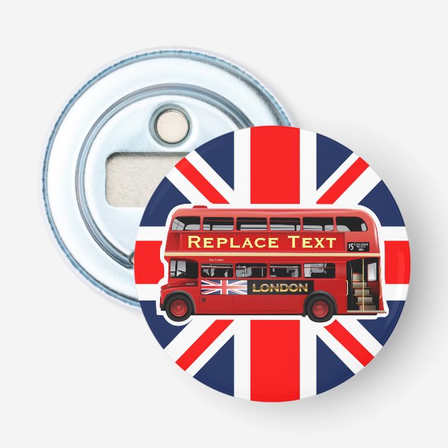 Red London Bus Bottle Opener (Front)