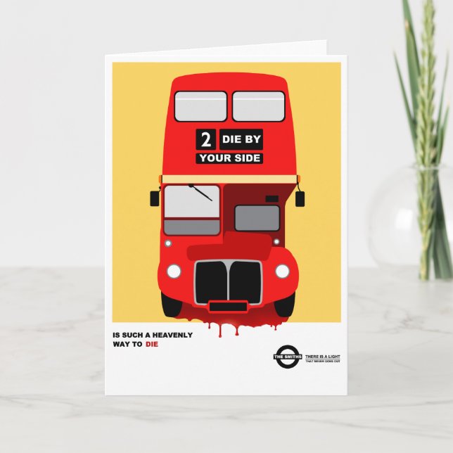 Red London Bus Brit Pop Art Valentine Card (Front)