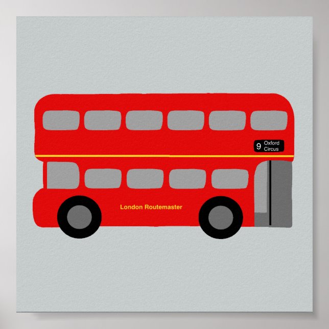 Red London Bus Poster (Front)