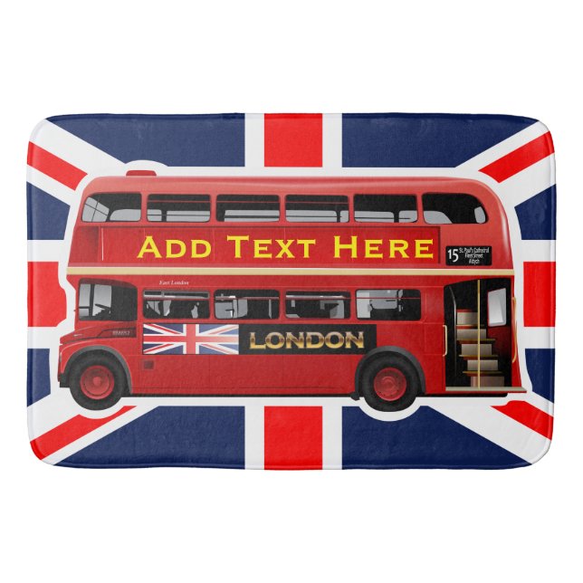 Red London Bus Themed Bath Mat (Front)