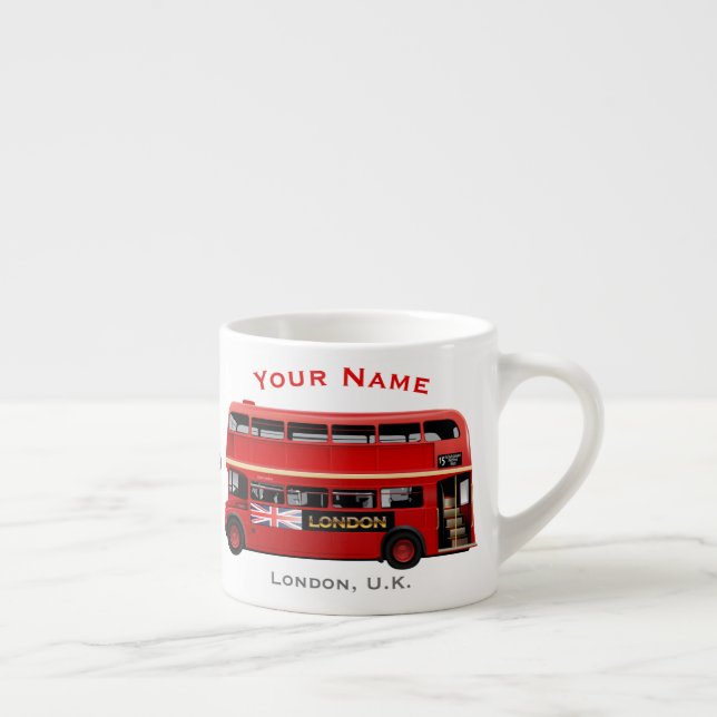 Red London Bus Themed Espresso Cup (Right)