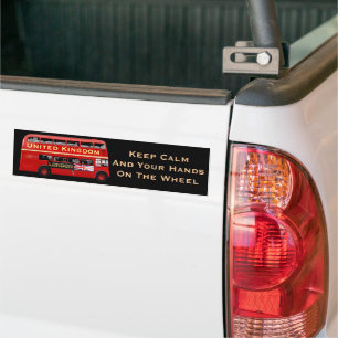 Red London Double Decker Bus Bumper Sticker