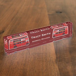 Red London Double Decker Bus Nameplate