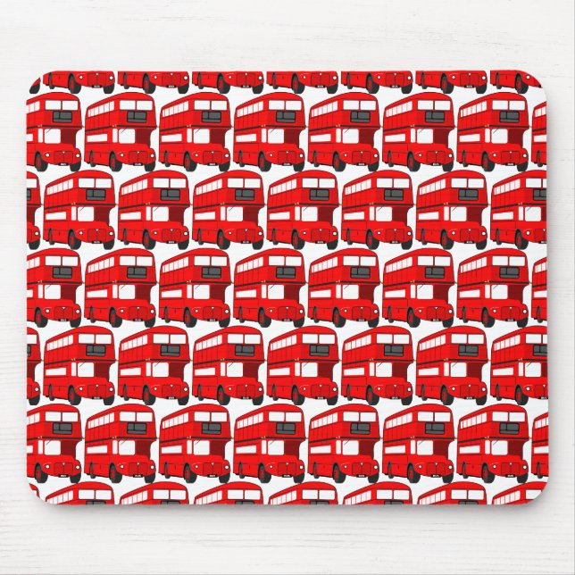 Red London Double Decker Bus Wallpaper Mouse Pad (Front)
