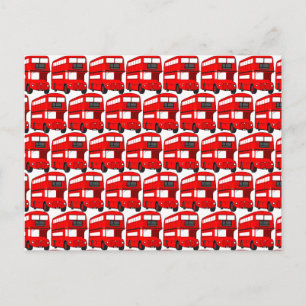 Red London Double Decker Bus Wallpaper Postcard
