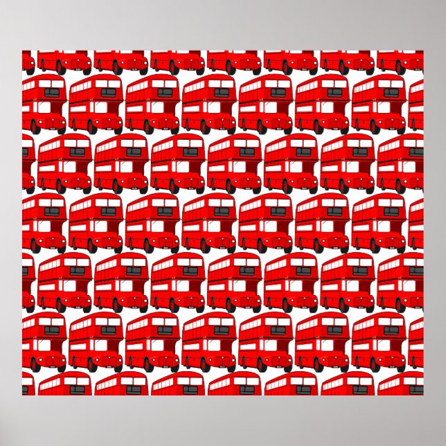 Red London Double Decker Bus Wallpaper Poster (Front)