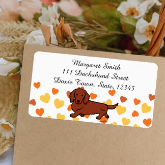 Red Long Haired Dachshund 1 Label