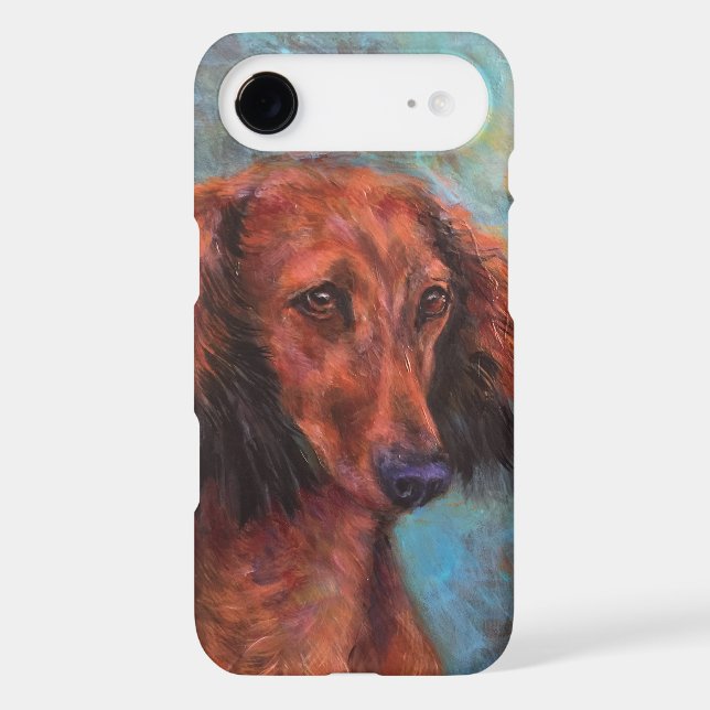 Red long haired dachshund Case-Mate iPhone case (Back)