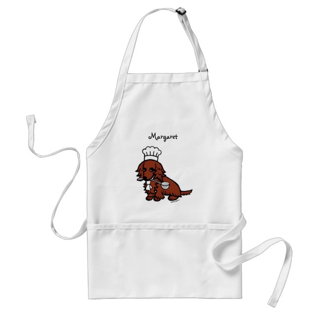 Red Long Haired Dachshund Chef Standard Apron (Front)