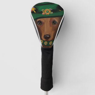 Red Long Haired Dachshund Golf Head Cover