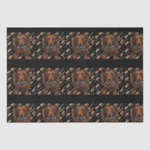 Red Long haired Doxies Tissue Paper
