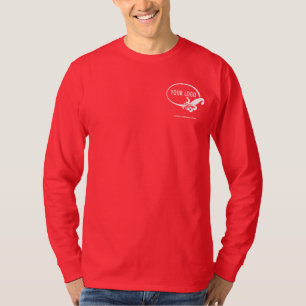 Red Long Sleeve Shirt Uniform with Business Logo