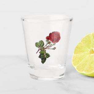 Red Long Stem Rose Shot Glass