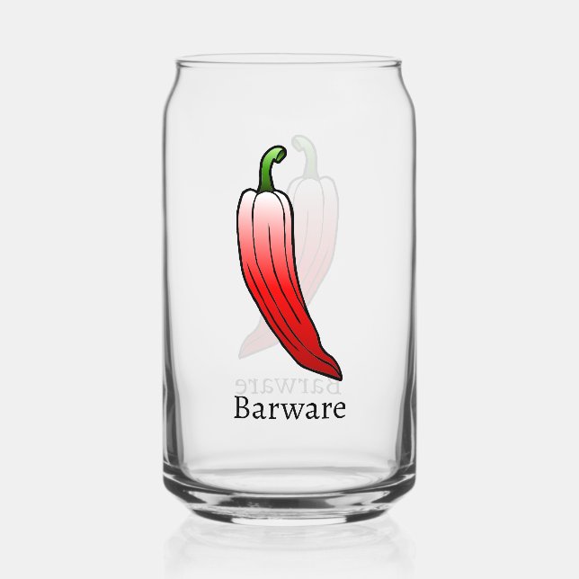 Red Long Sweet Pepper Can Glass (Front)