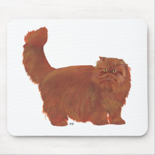 Red Longhair Persian Cat Mouse Pad