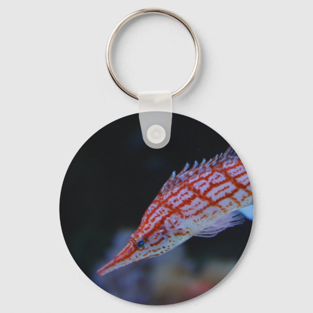 Red Longnose Hawkfish Key Ring (Front)