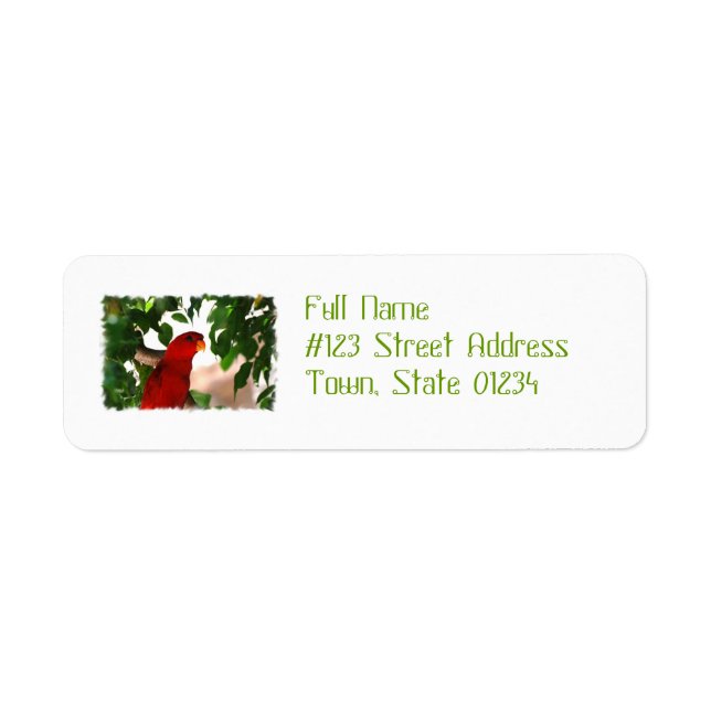 Red Lorikeet Return Address Label (Front)