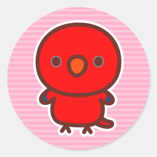 Red Lory Classic Round Sticker (Front)