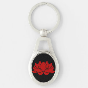 Red Lotus Blossom Key Ring