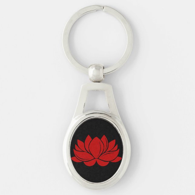 Red Lotus Blossom Key Ring (Front)