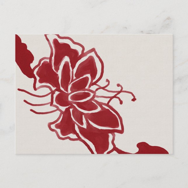 Red Lotus Flower Postcard (Front)
