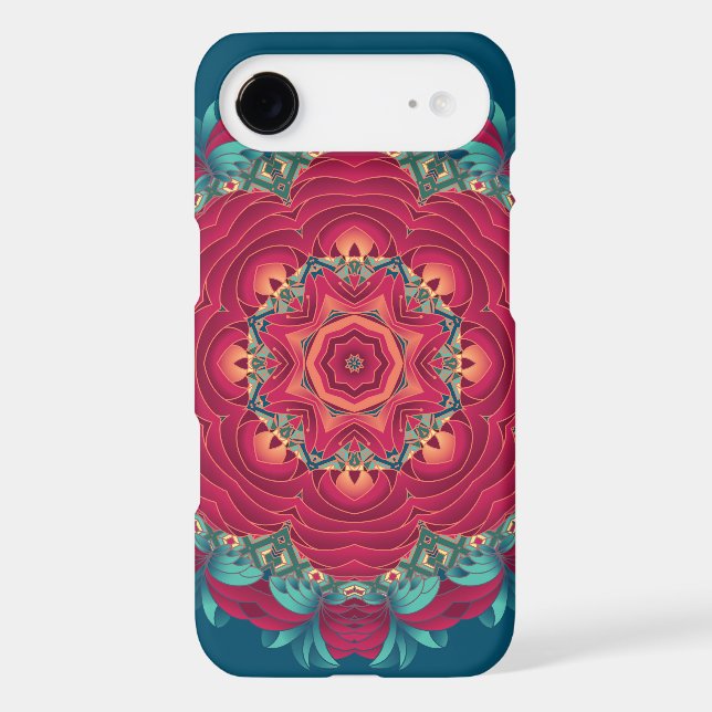 Red Lotus Mandala Case-Mate iPhone Case (Back)