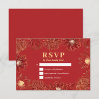 Red Lotus Waterlily Flower Oriental Floral Wedding