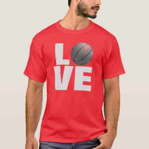 Red Love Basketball Sport T-Shirt