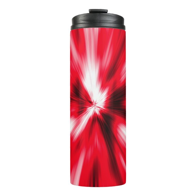 Red Love Burst Tie Dye Customise Personalise Thermal Tumbler (Front)