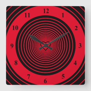 Red Love Circles - Add your favourite colours Square Wall Clock