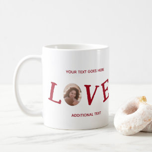 Red Love Custom Photo Coffee Mug