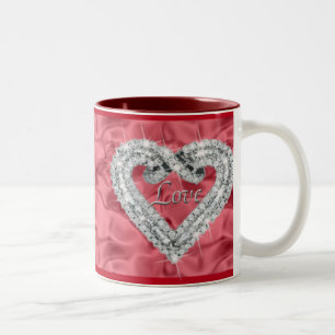 Red Love Diamond Heart Mug