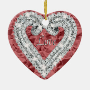 Red Love Diamond Heart Ornament