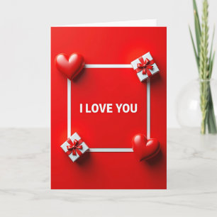 Red Love Faux Gold Foil Look Card
