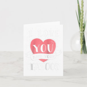 Red Love Heart And Tattoos On Valentines Day Gift Card