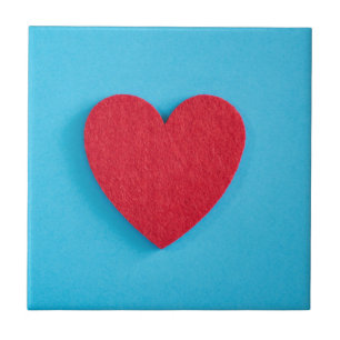 Red Love Heart Ceramic Tile